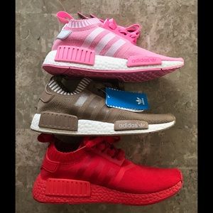 Adidas NMD (pink, beige, and red)