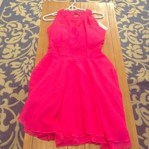 A pink halter dress