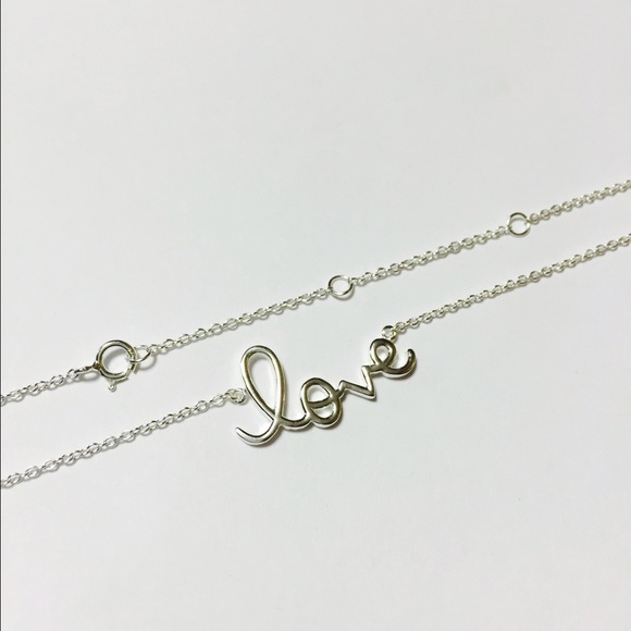 925 Sterling Silver Love necklace - Picture 2 of 2