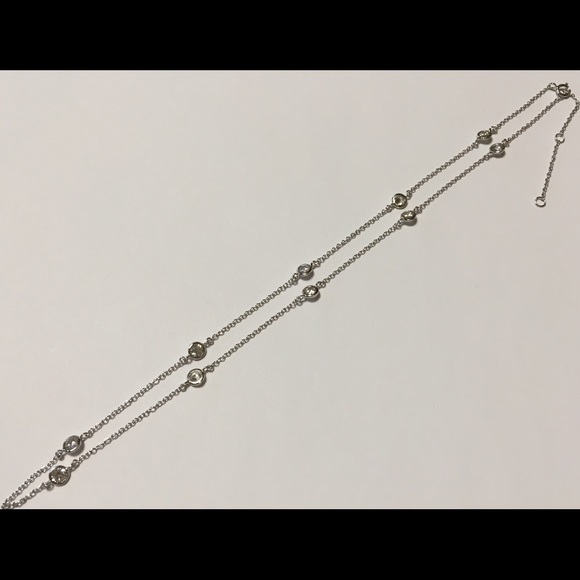 Sterling silver diamond by the yard necklace