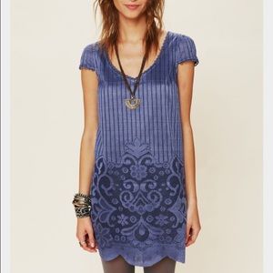 Free People Speak Easy Shift Dress in Blue