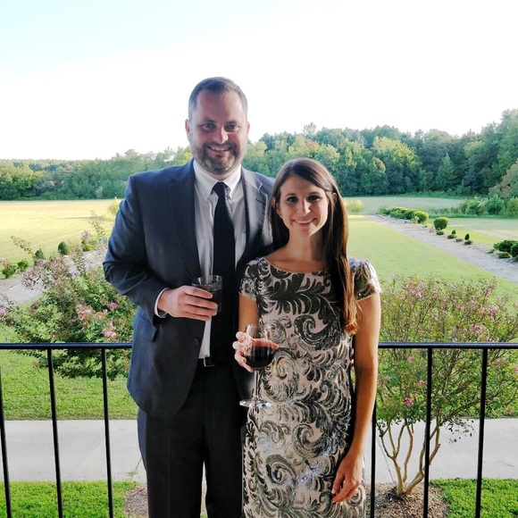 Adrianna Papell Blush & Charcoal Sequin Dress - Picture 2 of 5