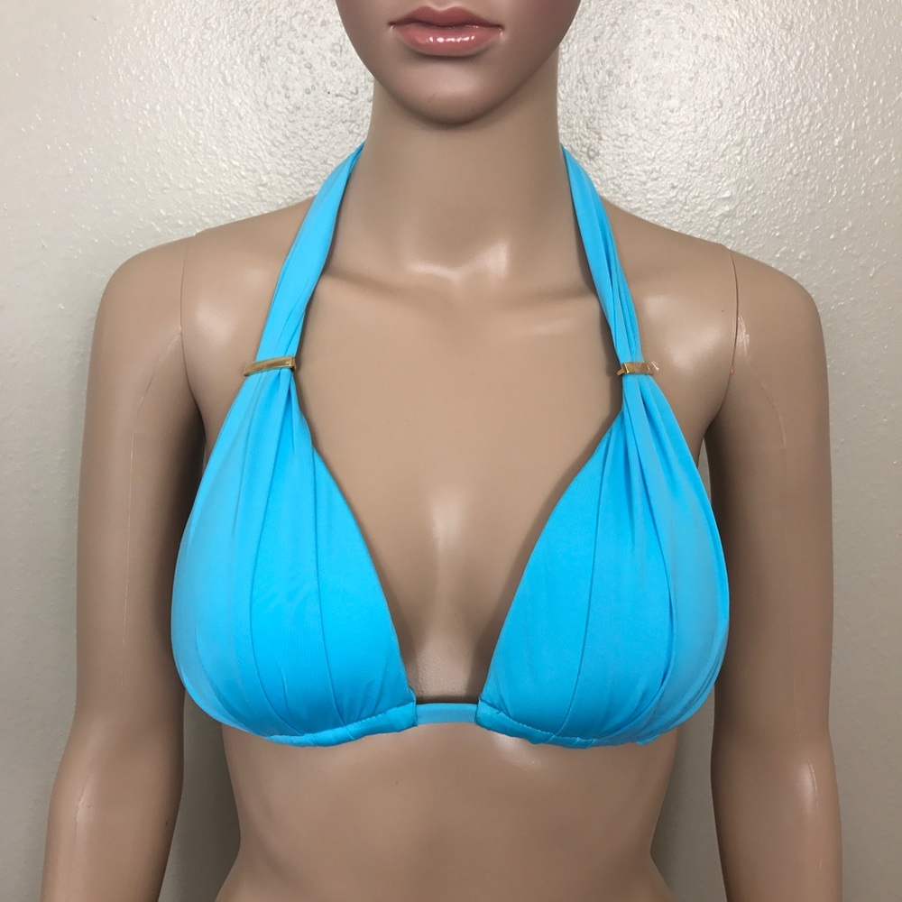 2Bamboo Bikini halter Top Medium Blue