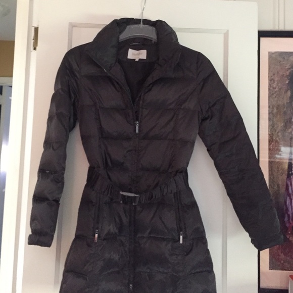 laundry short puffer coat. S Small brown with belt