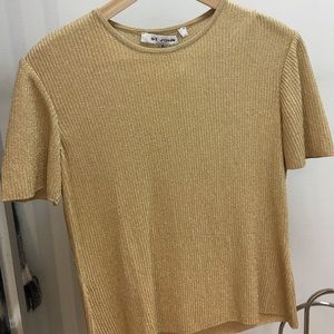 ST. JOHN gold short sleeve top