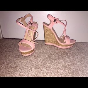 😍Strappy wedges😍 Pink