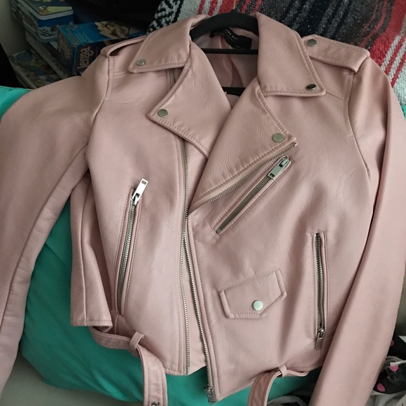 Pink Zara biker jacket