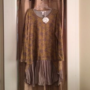 Closet Clear Out! NWT Taupe and yellow tunic dress