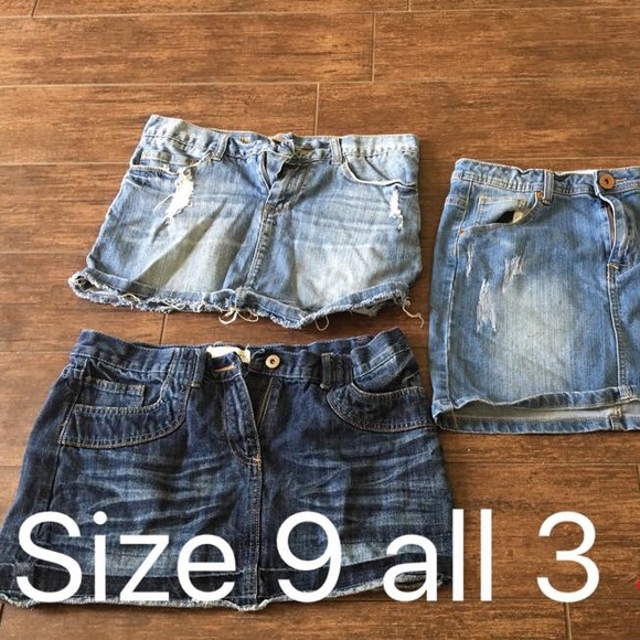 Lot of 3 jean skirts
