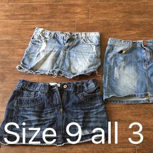 Lot of 3 jean skirts