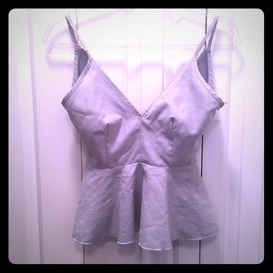 NWT Nordstrom faux suede blue grey peplum tank.