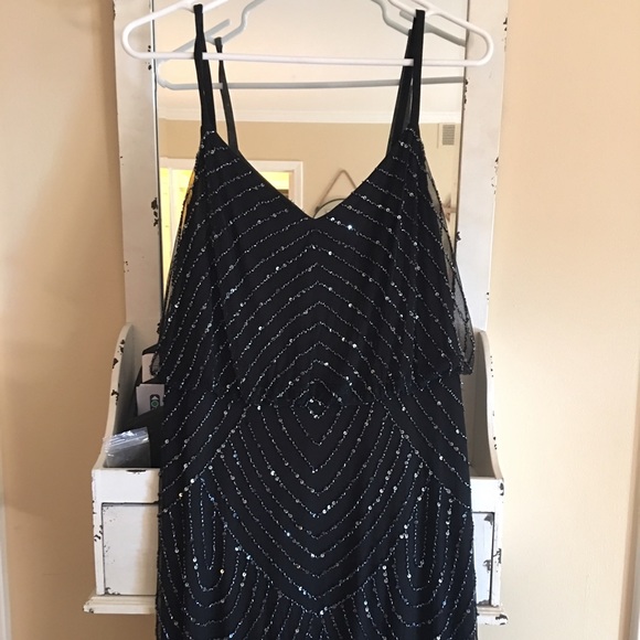 Adrianna Papell Blouson Gown- Black