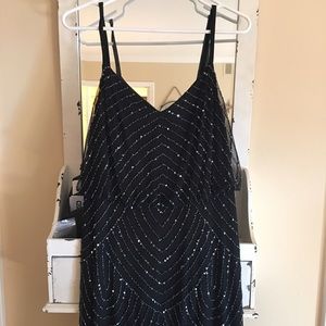 Adrianna Papell Blouson Gown- Black