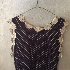Floral purple polka dot dress