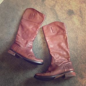 Nine West brown leather riding boots sz 6