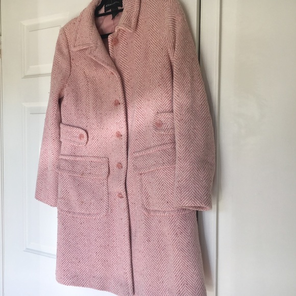 $10 off! Pink herringbone long coat