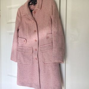 $10 off! Pink herringbone long coat