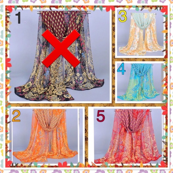 🆕 Peacock chiffon scarf soft shawl warp - Picture 2 of 3