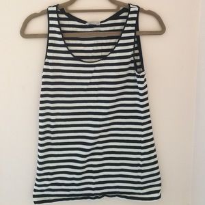 Navy Blue and White Striped Tank
