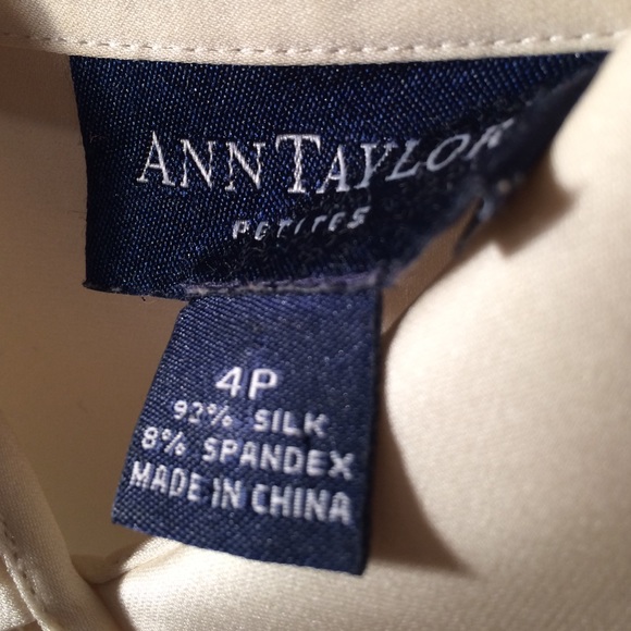 Ann Taylor nude silk blouse petite 4 - Picture 2 of 4