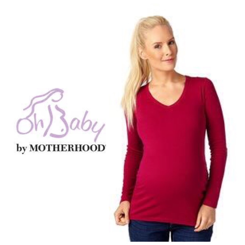 SOLD Maternity S M Oh Baby by Motherhood Wine Top - Picture 1 of 5