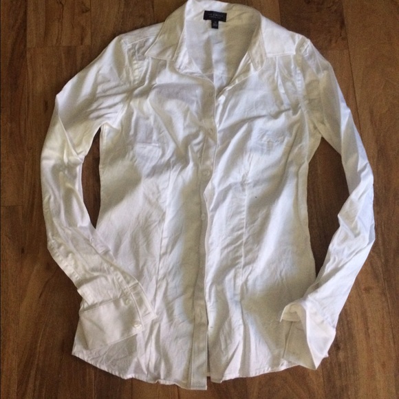 The Limited Plain White Button Down Shirt
