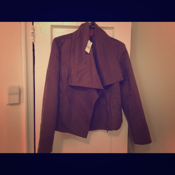 Brown cross over suede jacket