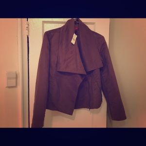 Brown cross over suede jacket
