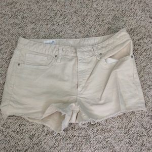 Cream colored jean shorts
