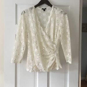 Women's ivory holiday blouse
