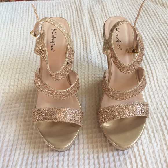 Rose gold shimmer wedge