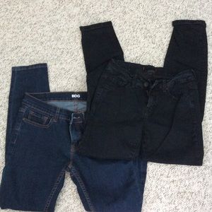 Both pairs, skinny jeans