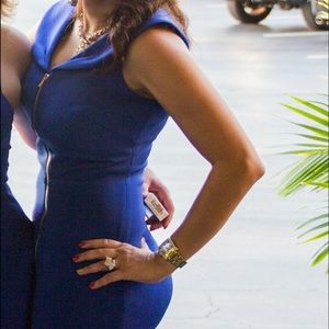 Calvin Klein blue bodycon zipper front dress