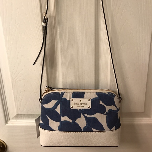 Kate spade cross body blue and white