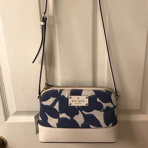 Kate spade cross body blue and white