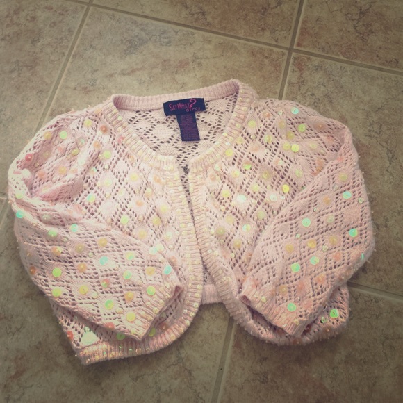 Pink sequin shrug
