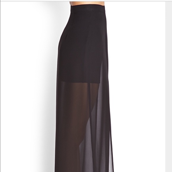 Satin front overlay Maxi Skirt