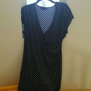 Navy blue white polka dot Dress