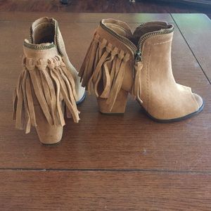 Dolce Vita Fringe Open Toed Booties