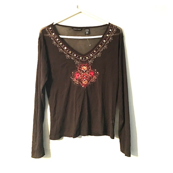 Sheer embellished top - Picture 1 of 4