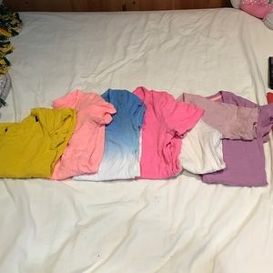 6 tshirts, 1 h&m, 2 AE, 1 VS Pink & 2 JC Penny