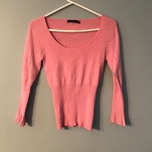 Pink ribbed sweater top