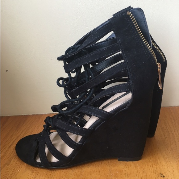 Forever 21 lace up and zip up wedges.