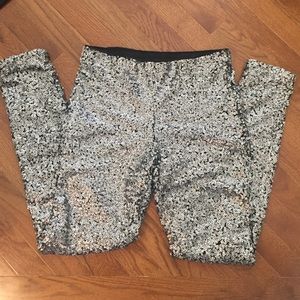Silver sequin leggings!