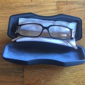 Cute Fashion Glasses new w black frames tan inside