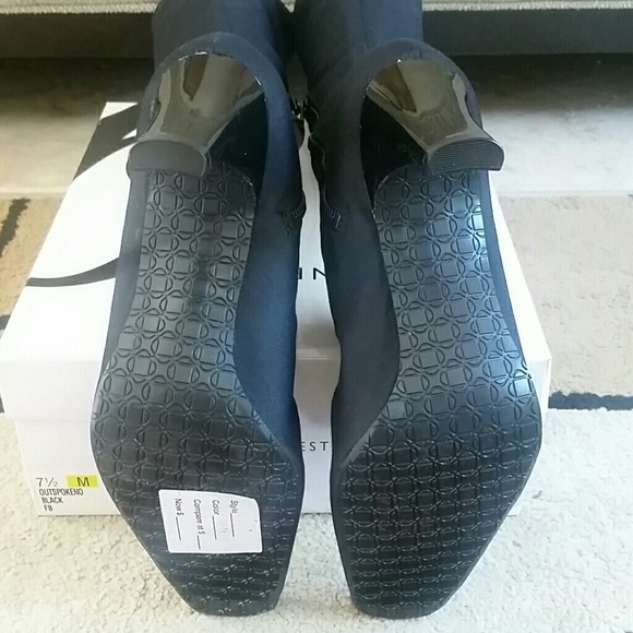 Nine West Black stretch Heel boots Nine West 7.5 New with box UNWORN - Picture 3 of 4