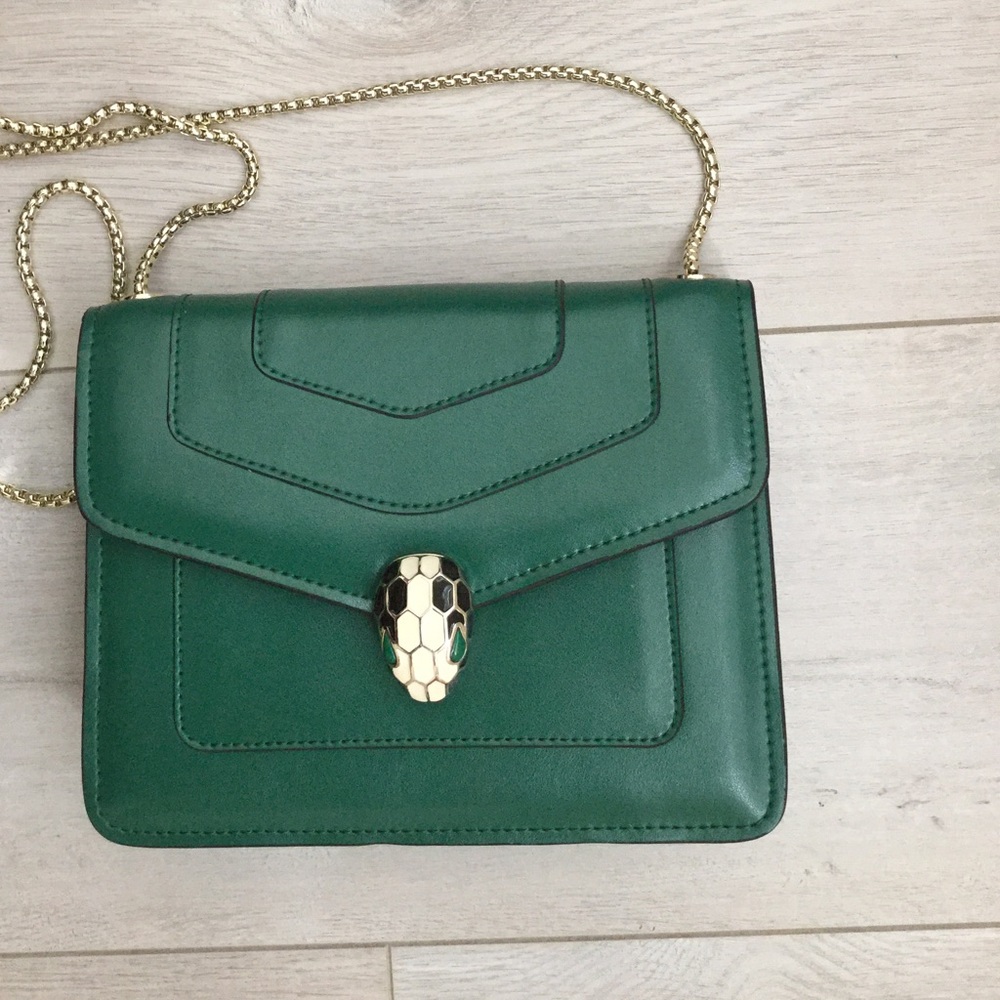 BVLGARI Calfskin Serpenti Flap Shoulder Bag
