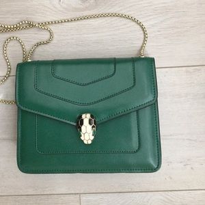 BVLGARI Calfskin Serpenti Flap Shoulder Bag