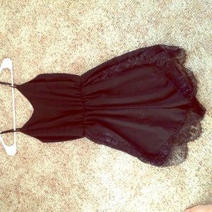 Black romper with lace detail