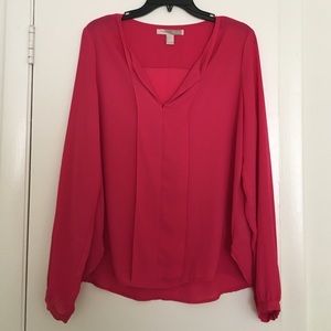 Forever 21 long sleeve hot pink blouse